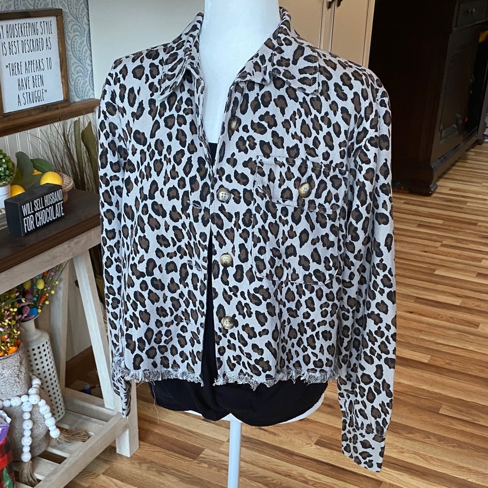Leopard Print Women's Jacket Size M